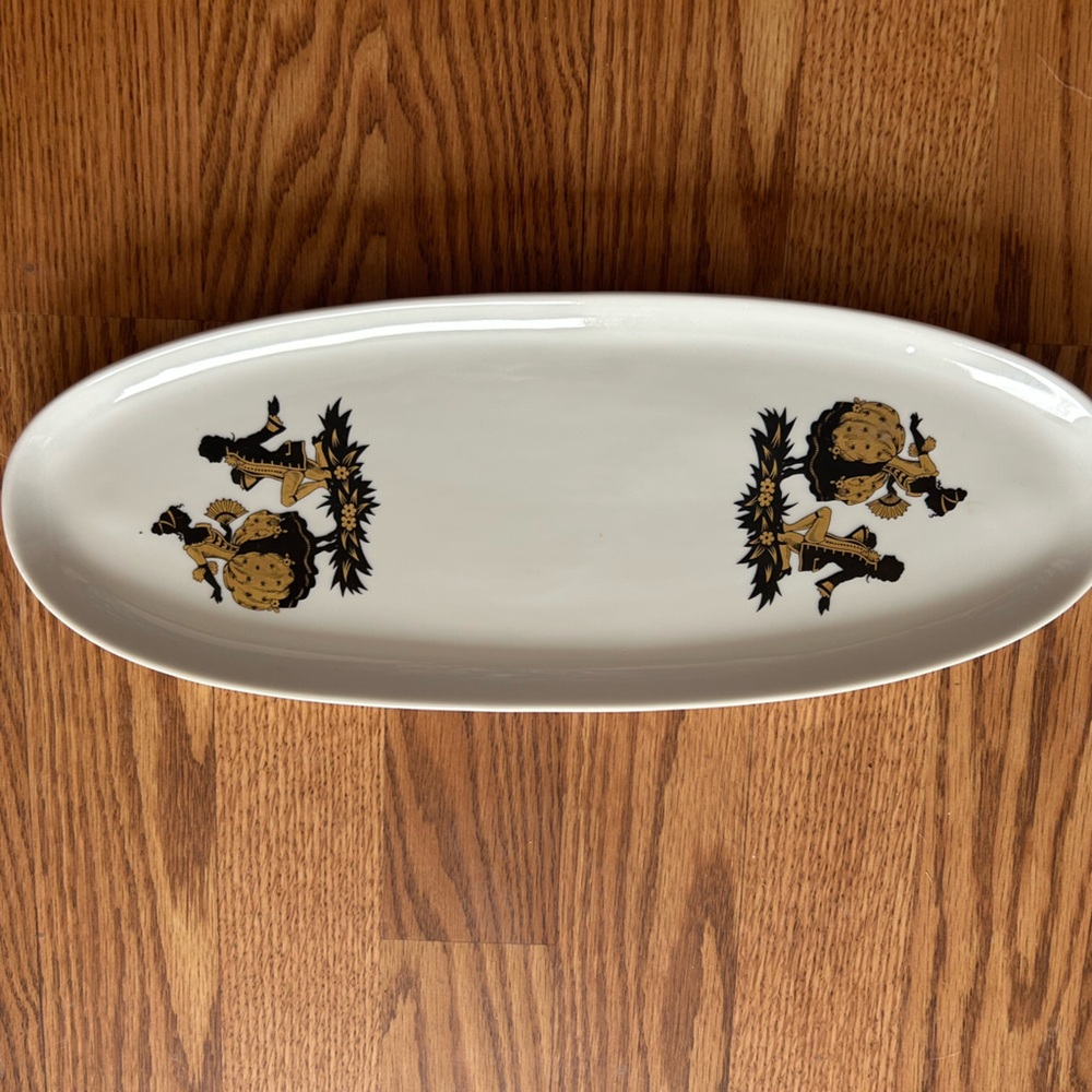 Vintage porcelain tray or inkwell made in Bavaria, Germany.